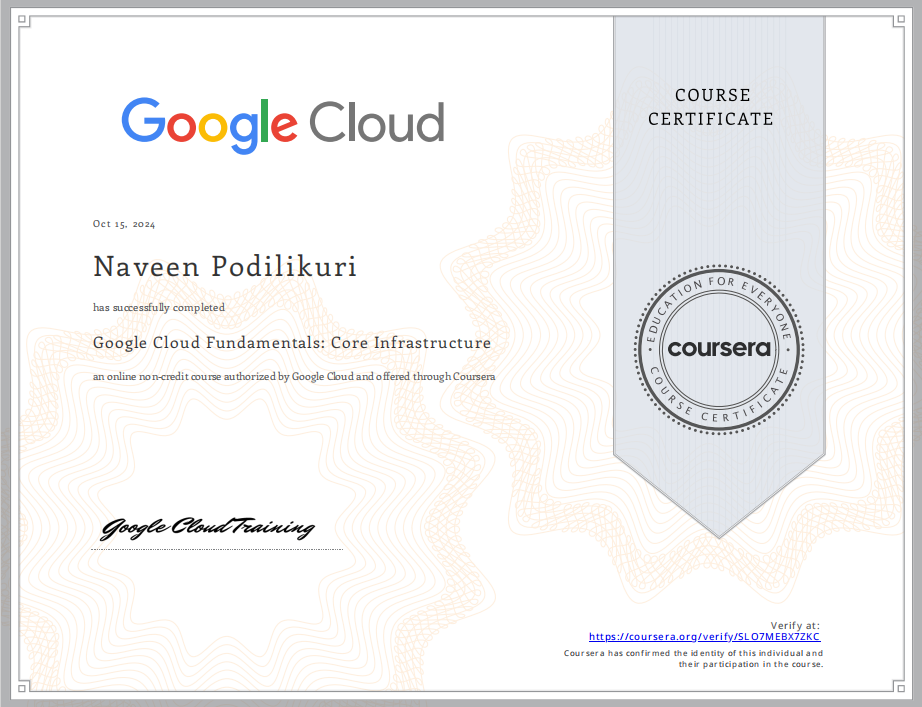 Google Cloud Certificate